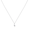 Elegant 925 sterling silver lightning bolt pendant necklace with sparkling zircon stones - 925 Silver / Silver