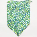 Blue floral dog bandana with yellow daisies and green leaves for small pets - L / Pattern 2/Blue Sunflower