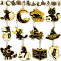 5D DIY black cat wizard diamond painting keychain set with acrylic pendants and beads - YS-29 Magic Black Cat Series (12Pcs)