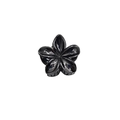 Glossy black 4cm flower hair claw clip with a polished 5-petal resin floral design - Gun Black