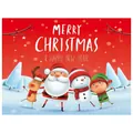 Christmas wall hanging tapestry featuring cartoon Santa, reindeer, snowman and elf - Snow Style / 1.5*2m