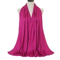 Solid magenta mercerized cotton headscarf for women with breathable elastic jersey fabric - Magenta Purple