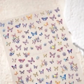Transparent butterfly nail stickers with laser iridescent effect and floral motifs - M-1066 Transparent Glass Shard Painted Butterfly Flower