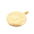 Golden Tree of Life stainless steel round pendant necklace with hollow design - Pendant Only / Gold Style (KP119290-KC)
