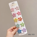 Colorful 10-piece set of 3cm star-shaped hair clips with polka dots for girls - 1# Star Polka Dot Lacquer 10Pcs Boxed Set
