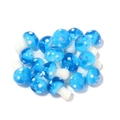 Blue glass mushroom beads with white polka dots for DIY jewelry making set - 10 Pieces/Pack (14mm x 10mm) / Sky Blue