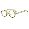 Retro small oval sunglasses in translucent olive green with high gloss finish - Olive Green Frame