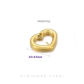 Polished gold heart pendant made of stainless steel, size 16x13mm, weight 3.6g - Small Heart Charm (KLJ4925-Z)