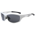 Streamline sports sunglasses with matte silver frame and dark grey lenses for cycling - Silver Frame Grey Lens