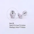 316L surgical steel butterfly stud earring with pink zircon micro-inlay finish - B03303b Silver Pink Zircon Butterfly 3#