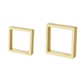 Beige PE membrane floating jewelry display frames in two sizes for dustproof storage - Light Yellow / Round Base (1pc)