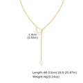 Detailed dimensions of the 18K gold Y-necklace with heart pendant and pearl drop - Heart Pearl Slider Style (NC-1974G)