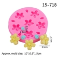 Silikon-Backform Kirschblüte für Fondant und DIY Ton-Dekoration in Rosa-Farbe - Rosa