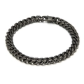 Bracciale cubano da uomo in acciaio inossidabile grigio canna di fucile con chiusura - Bracciale Nero 8mm