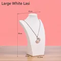 Large white brushed necklace display bust for jewelry and pendant presentation 35cm - White Brushed [Large 35cm]