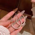 Elegant large drop-shaped hoop earrings in rose gold with a shimmering frosted finish - Large Frosted Teardrop Hoop / Rose Gold