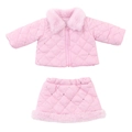Pink quilted 18-inch doll outfit set featuring a jacket with fur collar and matching skirt - Pink Jacket And Skirt Set