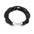 Bracciale classico a più strati con catena a scatola nera e chiusura in metallo argento - Bracciale Ck1141