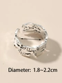 S925 silver dolphin wrap ring with adjustable open band and 1.8-2.2cm diameter - Antique Silver (01古银A-133)