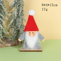 Gnomo de Navidad decorativo con gorro rojo y base de madera, medidas 8x4x15cm - Sombrero Rojo Cuerpo Gris
