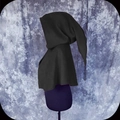 Mantella corta nera con cappuccio da donna stile cosplay medievale strega per Natale e feste - Nero