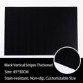 Set de table noir épais 45x30cm PVC nervuré imperméable antidérapant durable tapis - 45*30CM/Rayures Verticales Épaissies / Noir