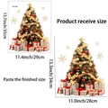 Detailed dimensions of Christmas tree wall sticker with snowflakes and gift boxes - JDT-A39 Christmas Tree
