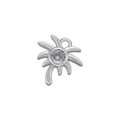 Detail showing a silver coconut tree pendant with a sparkling inset zircon gemstone - White Gold Palm Tree