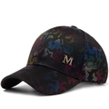 Berretto da baseball in rete per donna con motivi colorati e logo M dorato metallico - Regolabile / Nero