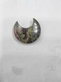 Polished natural green and red patterned crescent moon stone pendant for DIY jewelry - Dragon Blood Stone