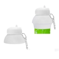 Foldable 600ml white golf themed silicone water bottle with carabiner for outdoor sports - Golf Style