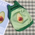 Breathable light green mesh pet vest featuring a cute avocado print for summer wear - XS (Chest 30cm, 1-3 lbs) / Avocado Cami (Style 201)