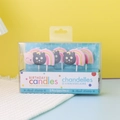 5-piece birthday candle set with black cat and rainbow shapes in transparent box - Rainbow Cat Candle