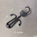 Gancio appendi scarpe multifunzionale in plastica nera CY-04068 con design a doppio - CY04068