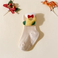 Detalle de calcetines navideños beige para bebé con parche 3D y suela antideslizante - Xs (0-6 meses) / Calcetines Caqui Botas