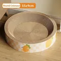 Griffoir ovale pour chat en carton ondulé à motif carotte 55x9cm supporte 15kg - Rond - Jumbo (Lapin Carotte)