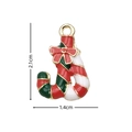 Christmas candy cane pendant in red and green enamel with bow, 2.1x1.4cm DIY charm - 2999 Bow Candy Cane