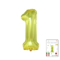 Number 1 gold foil balloon in 40 inch size with retail card packaging display - 40-inch Jelly Yellow 1 With Paper Card