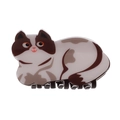 Cute calico cat hair claw clip in brown and cream acetate for elegant high ponytails - Brown & White Cat (D11-3-20)
