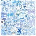 Set de 50 pegatinas de lazos azules para decoración DIY de álbumes y maletas - 50 Piezas Serie Lazo Azul