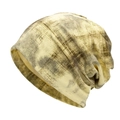 Bonnet beanie tie-dye vintage pour femme au design décontracté et motifs rétro chic - M (56-58cm) / Beige
