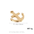Goldener Ankeranhänger aus Edelstahl für Halsketten 16x19mm Schmuckzubehör - Klein (16*19mm) / Goldfarbe (KLJ436-Z)