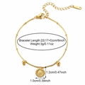Bracelet tournesol en acier inoxydable doré avec chaîne réglable et longueur 22cm - Doré