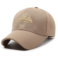 Khaki Atmungsaktive Baseballkappe mit 3D-Logo-Stickerei und strukturiertem Kronendesign - Verstellbar / Dunkelbeige