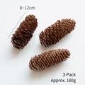 Set of 3 natural brown pine cones, 8-12cm size, decorative ornaments for DIY Christmas crafts - Fish-scale Cone / Set of 3 / Dark Brown