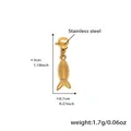 18K gold-plated stainless steel fish pendant with lobster clasp and scale texture - D193 Gold Fish Pendant