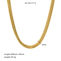 6mm gold-plated stainless steel curb chain necklace with 400mm+50mm length for women - Gold (HF-X2171-G)