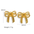 Elegante gouden strik oorbellen van koper 22mm voor dames met lintvormig ontwerp - Goud
