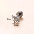 Orecchino a ragno argento con zircone a forma di pera dimensioni 0.6cm - 5# (Ragno) / Argento