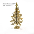 Golden Christmas tree pendant with star topper and glossy finish, 6.5x5.3x13.5cm - Gold 3D Xmas Tree (LF-7565G)